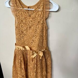 Elegant Lace Dress with Satin Bow